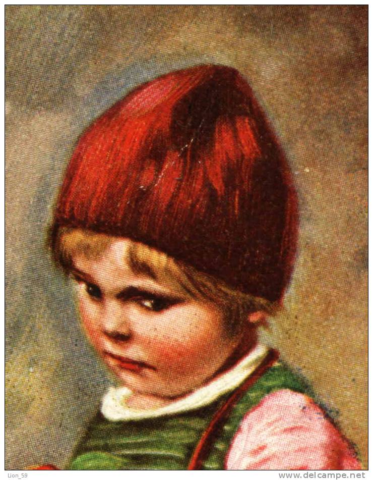 13388 / Germany Illustrator Hermann Kaulbach  - Duthc Native Boy RED HAT &  APPLE  Postcard - Kaulbach, Hermann