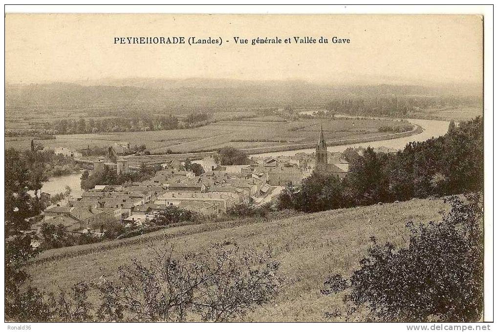 Cp 40 ( Landes ) PEYREHORADE Vue Générale  Vallée Du Gave ( Pré ) Adr à Maurice SERGENT Fort Séroterie NARQUEVILLE 50 - Peyrehorade