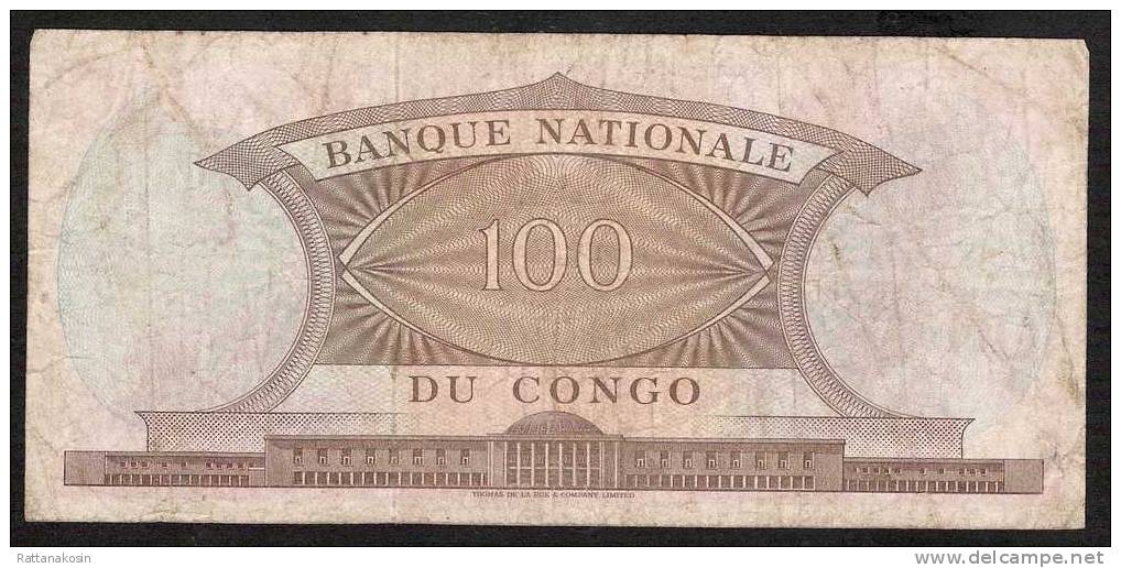 CONGO   P6    100 FRANCS   1.3.1962     Serie  ZA    AVF  NO P.h. ! - Sin Clasificación