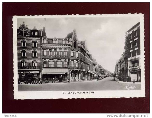 Lens Rue De La Gare édit.fauchois N° 5 Hôtel De France , De La Gare , De Flandre ... - Lens