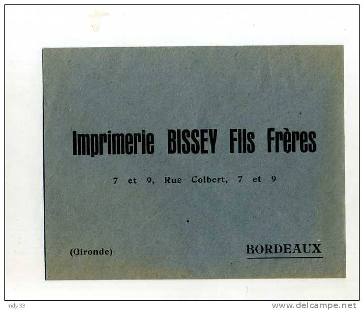 - FRANCE .  "IMPRIMERIE BISSEY FILS FRERES" SUR ENVELOPPE NON CIRCULEE - Imprenta & Papelería