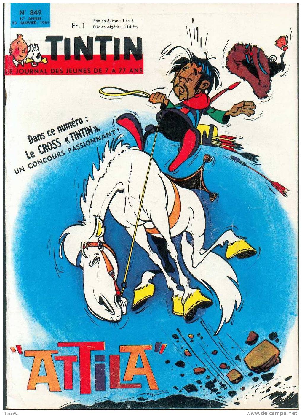 LE JOURNAL TINTIN  N° 849  DE 1965 - Tintin