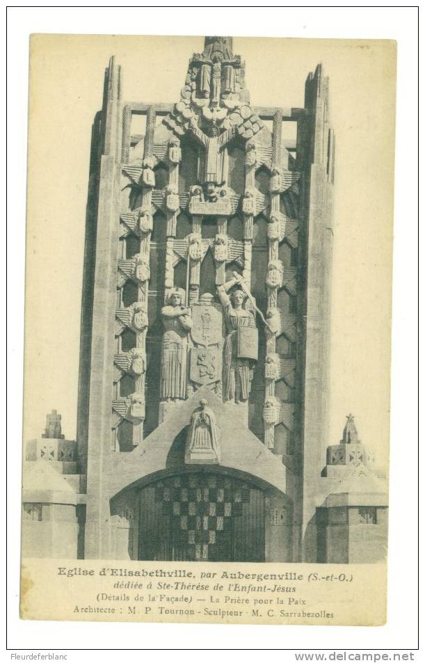 ELISABETHVILLE Par AUBERGENVILLE  (78) - CPA - Eglise Dédiée à Sainte Thérèse De L'Enfant Jésus - Aubergenville