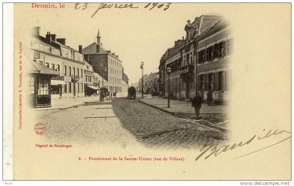 CPA (59)     DENAIN    Pensinnat De La Sainte Union (rue Villars) - Denain