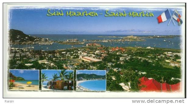 Guadeloupe  Saint -Martin Multi Vues  Simpson Bay     Maxi CPM 210 X 105mm  Non Circulé TBE - Saint Martin