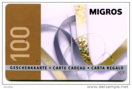 @+ Carte Cadeau - Gift Card : SUISSE - MIGROS - RUBAN JAUNE. - Tarjetas De Fidelización Y De Regalo