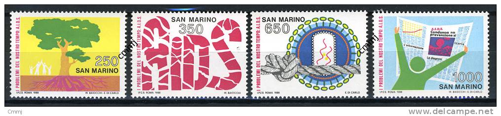 1988 - SAINT-MARIN - SAN MARINO - Sass. 1239/1242 - AIDS - MNH - New Mint - - Nuovi