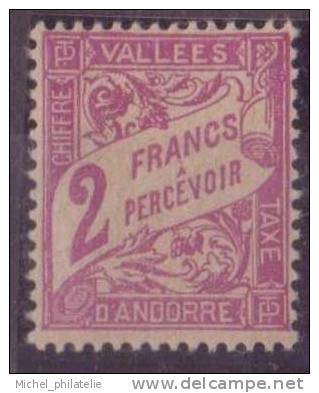 ANDORRE N° 19* TAXE NEUF AVEC CHARNIERE - Ungebraucht