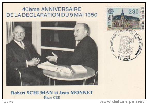 CPM  40 Eme ANNIVERSAIRE  DECLARATION 8/05/1950  SCHMAN  MONNET  1990 - 1990