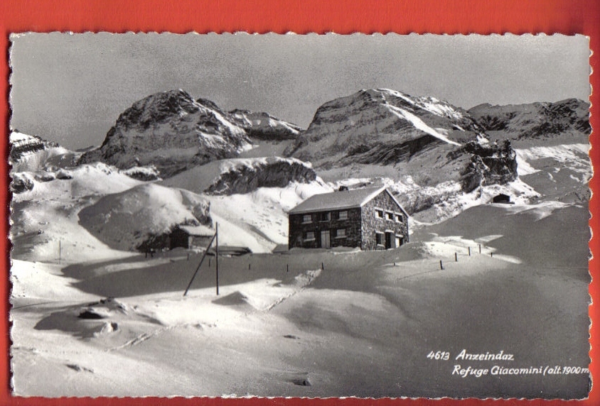 V318 Refuge Giacomini En Hiver, Anzeindaz.Cachet Du Refuge.Gryon 1964.Perrochet 4613 - Gryon