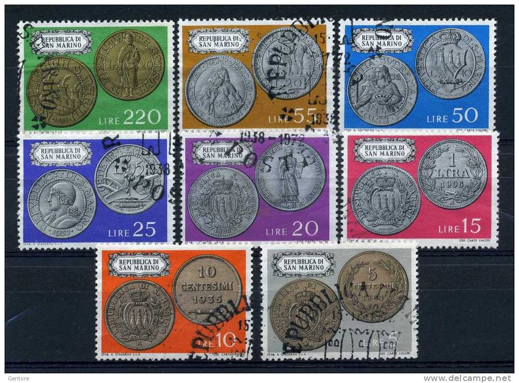 SAN MARINO 1972 Cpl Set Of 8 Sassone Cat 868/75  Fine Used With Nice Cancellation - Monnaies