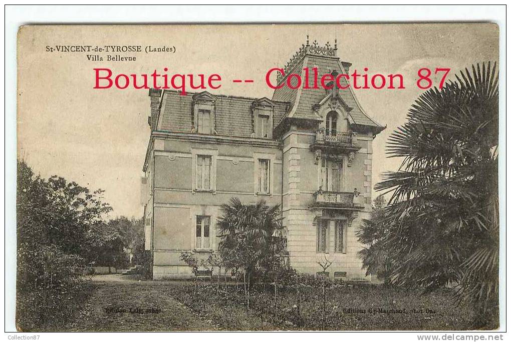 40 - LANDES - SAINT VINCENT De TYROSSE - VILLA BELLEVUE - BELLE CARTE RARE - DOS VISIBLE - Saint Vincent De Tyrosse