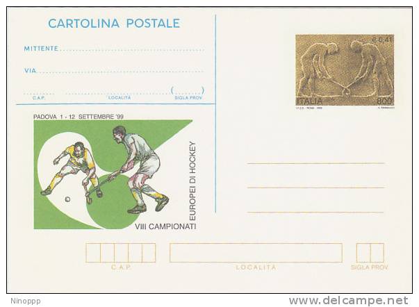 Italy-1999 Unused Postal Card Lire 800  Hockey European Championship - Hockey (su Erba)