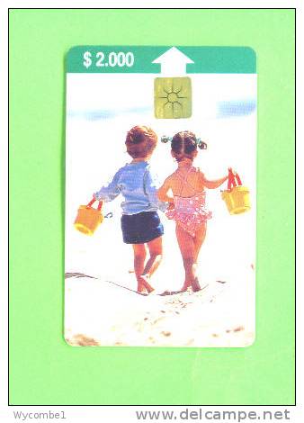 CHILE - Chip Phonecard/Children On Beach - Chile