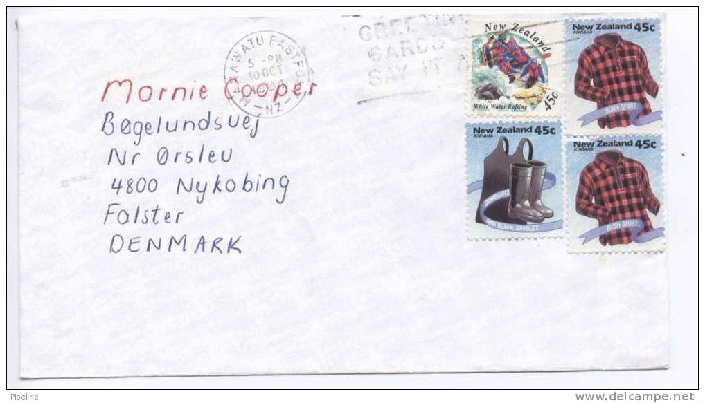 New Zealand Cover Sent To Denmark 10-10-1994 - Briefe U. Dokumente