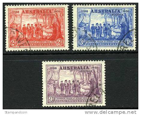 Australia #163-65 XF Used NSW 150th Anniv Set From 1937 - Used Stamps