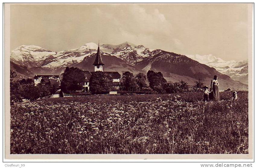 Aeschi / Zwei (2) Bükolischen Karten  Im 1913 / Heute Sind Vielen Neuen Gebaüde Darunter... - Aeschi Bei Spiez