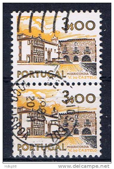 P+ Portugal 1972 Mi 1190 X III Viana Do Castelo (senkr. Paar) - Used Stamps