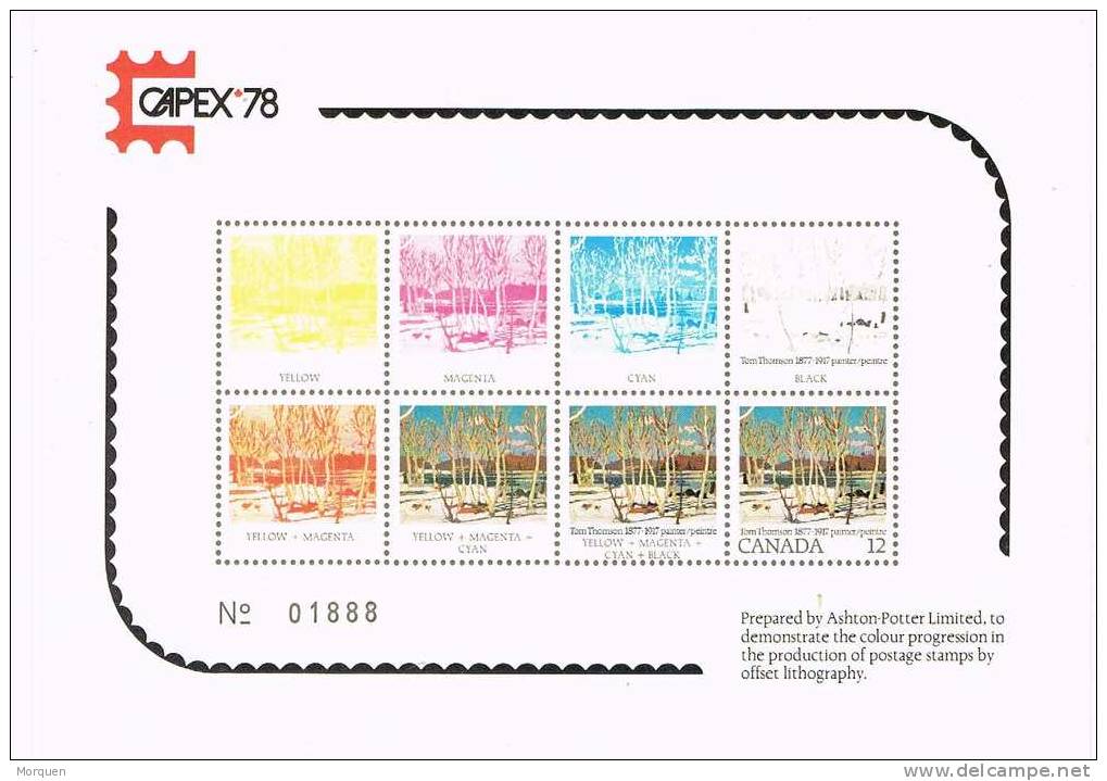 Tarjeta Prueba CAPEX 78 (Canada). PROOF Color  Progression Stamps - Abarten Und Kuriositäten
