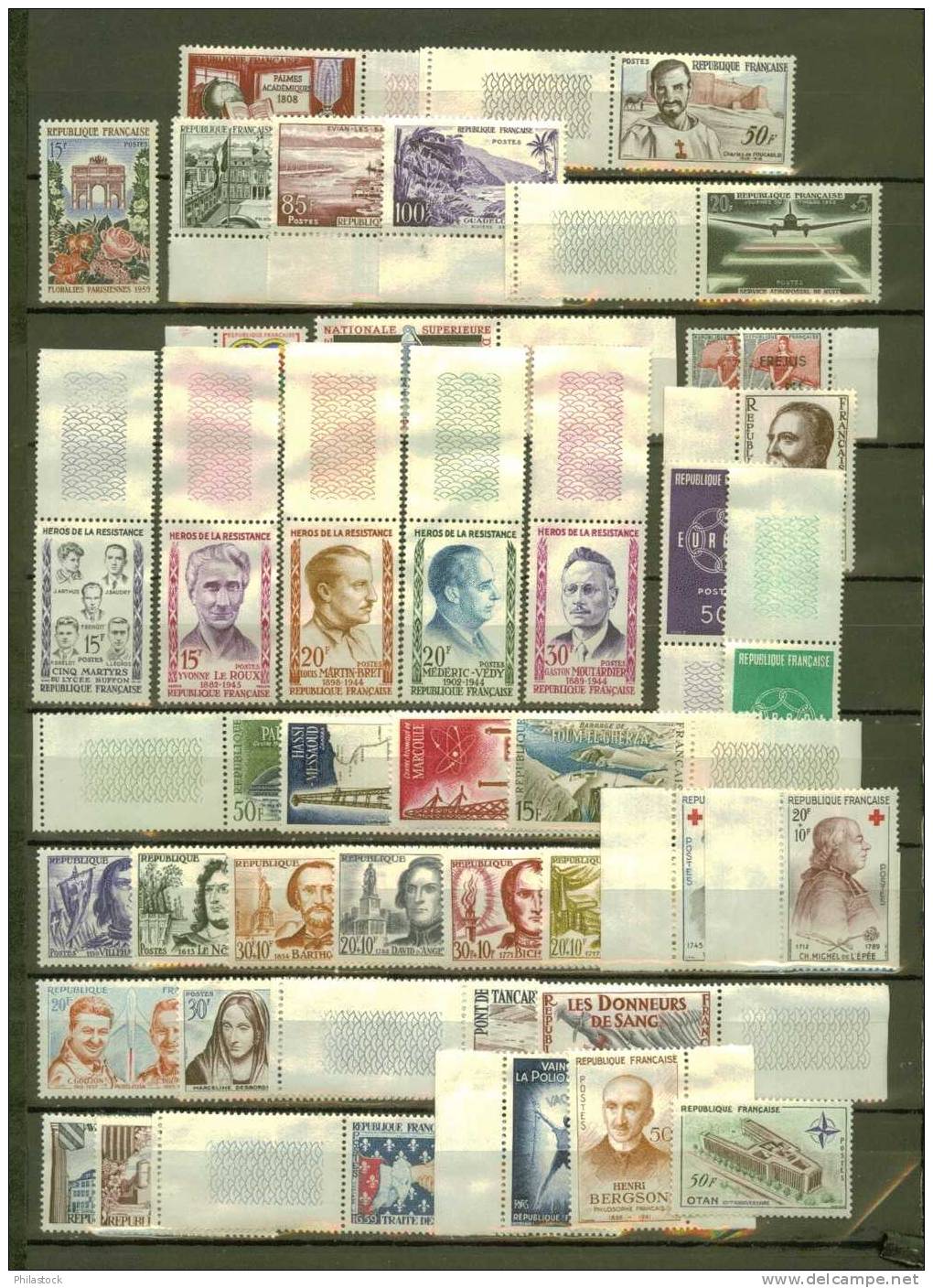 FRANCE 1959 ** Compléte Presque  Tous Bords De Feuille - 1950-1959