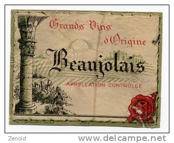 Etiquette Ancienne "Beaujolais" - Beaujolais