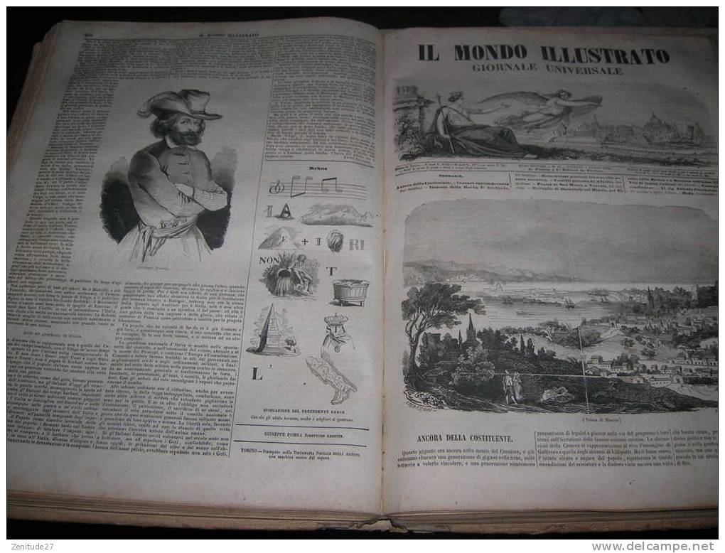 IL MONDO ILLUSTRATO -Giornale Universale- Anno Secundo 1848 - 860 Paggi - Old Books