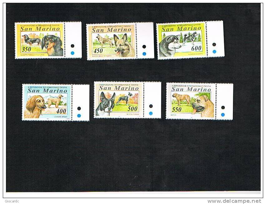 SAN MARINO - UNIF. 1401.1406  -  1994 X ESPOSIZIONE INTERNAZIONALE CANINA     -  NUOVI ** - Unused Stamps