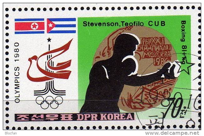 Sport-Piktogramme 1980 Korea 2059+ Block 84 O 4€ Fussball,Boxen,Lauf,Turnen,Ringen - Fußball-Asienmeisterschaft (AFC)