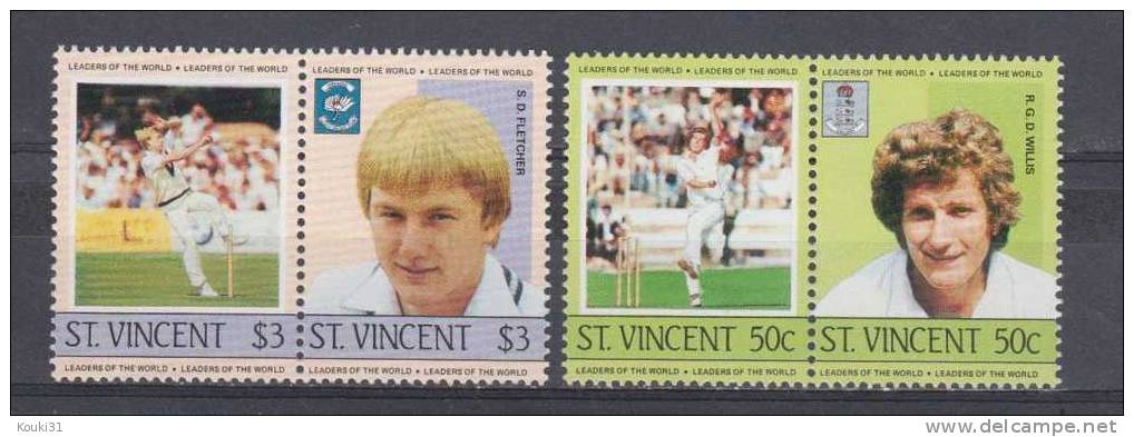 Saint-Vincent YT 796/803 ** : Joueurs Célèbres De Cricket - Cricket
