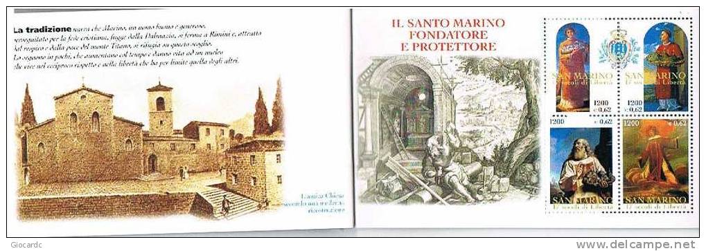 SAN MARINO - UNIF. L6 LIBRETTO   -  2000 17^ CENTENARIO FONDAZIONE REPUBBLICA  - NUOVI ** - Postzegelboekjes