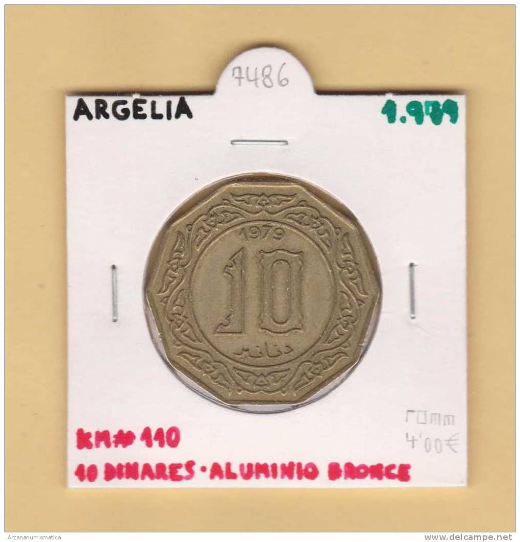 ARGELIA  10  DINARES  1.979 Aluminio Bronce  KM#110   DL-7486 - Algérie