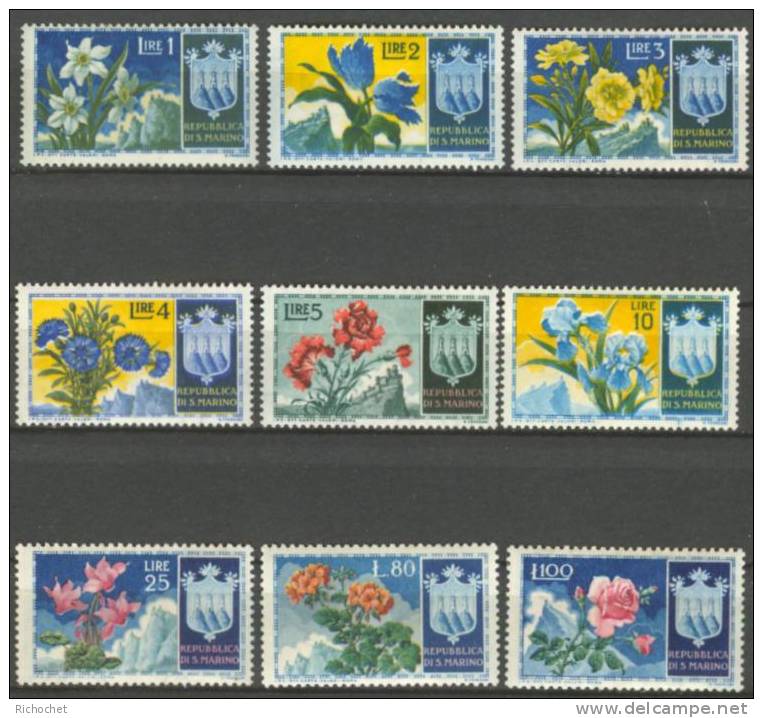 Saint-Marin N° 374 à 382 * - Unused Stamps