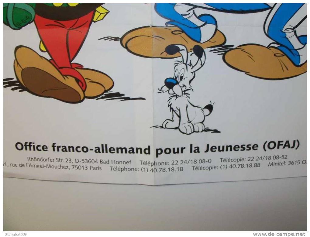 ASTERIX à L' O.F.A.J.. AFFICHE PUB Pour Les échanges Franco-Allemands. 1995. En Français. Les Ed A-R / G-U. RARE ! - Posters