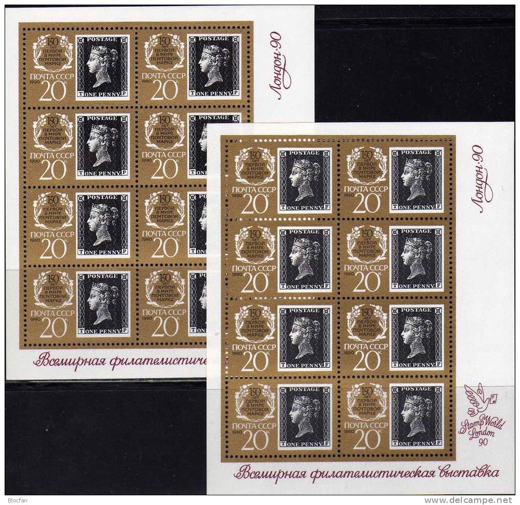 Rarität 150 Jahre Briefmarken SU Kleinbogen 6067 I Plus II ** 30€ Black Penny Von GB - Collections