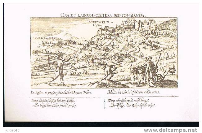 CPA.   LOWENSTEIN In HESSEN.  Ora Et Labora Coetera Deo Commenda.    (gravure) - Schaumburg