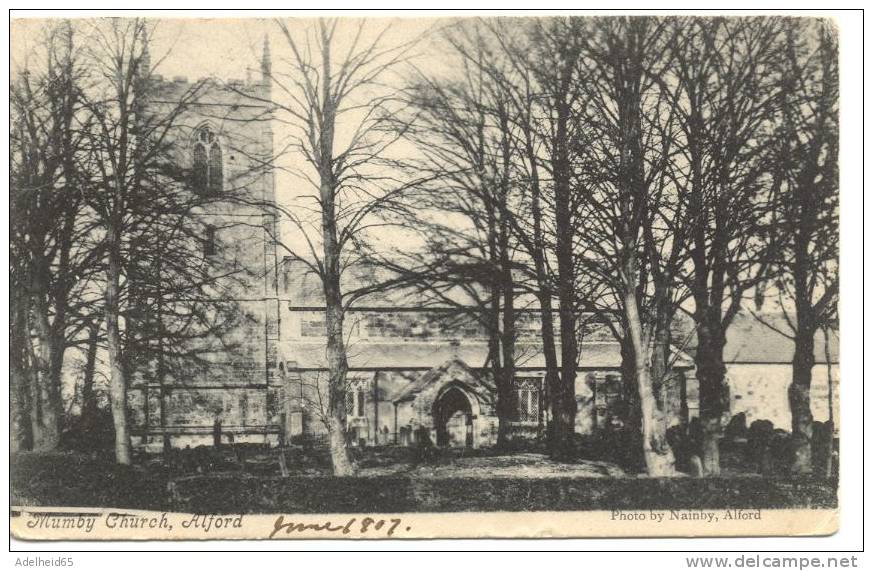 Mumby Church (sent From The Vicarage)  Alford,  Photo Nainby At Alford 1904 - Sonstige & Ohne Zuordnung