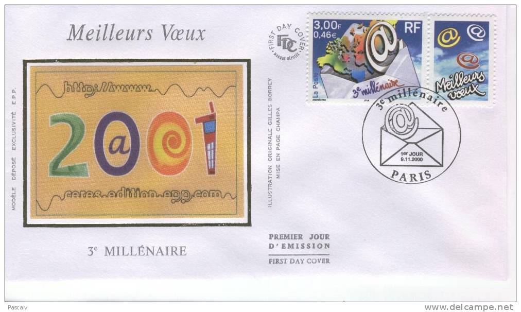 France Sur FDC Meilleurs Voeux - Neujahr