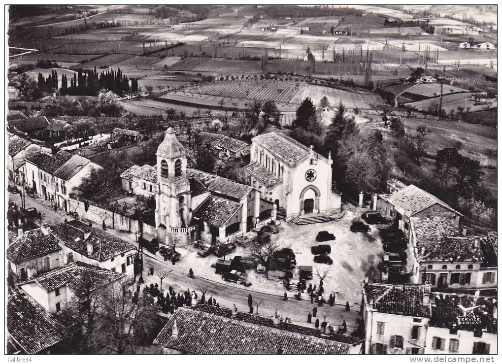 CPSM En Avion Au Dessus De MOLIERES L'Eglise - Molieres