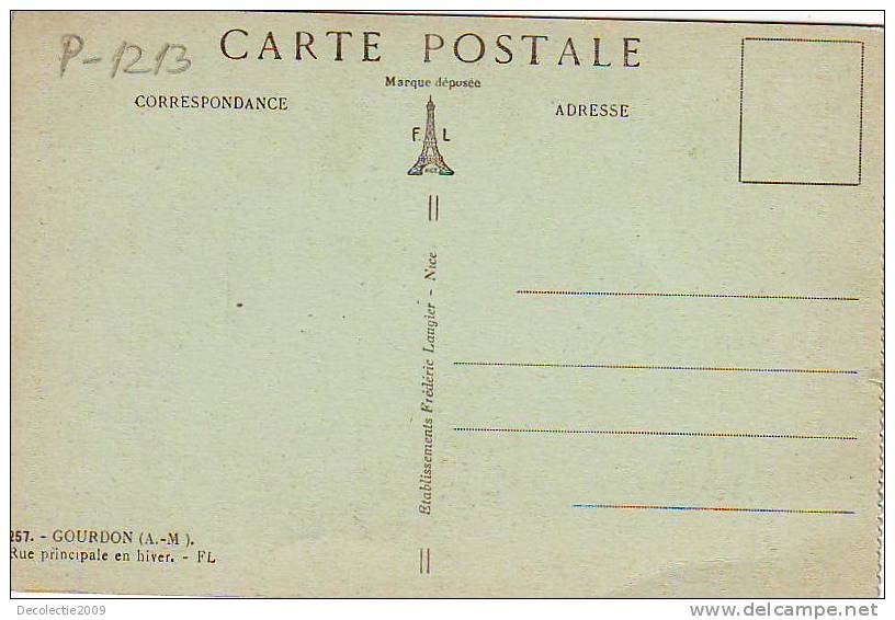 P1213 France Lot Gourdon Rue Principale En Hiver Not Used PPC Perfect Shape - Gourdon