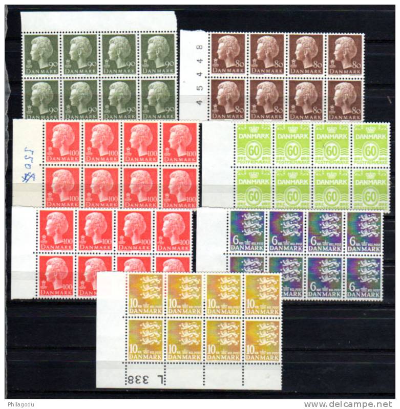 DK 1976, Armoiries, Reine Margrethe II, 623 / 628** Facial 162,40 DDK = 21,80 Euros - Neufs