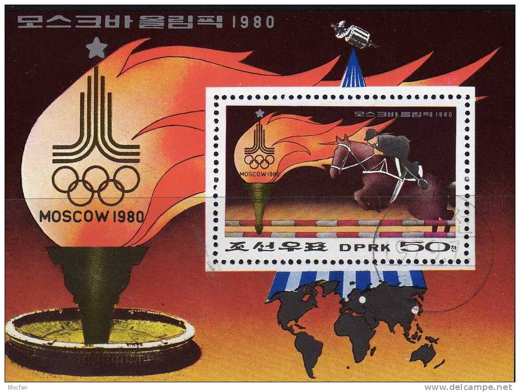 Reitsport Zur Olympiade Moskau 1980 Korea 1865+ Block 60 O 4€ Reiten - Corea (...-1945)