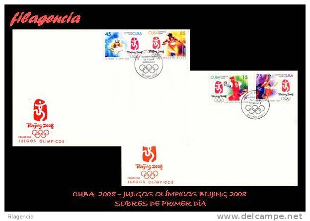 AMERICA. CUBA SPD-FDC. 2008 JUEGOS OLÍMPICOS EN BEIJING - FDC