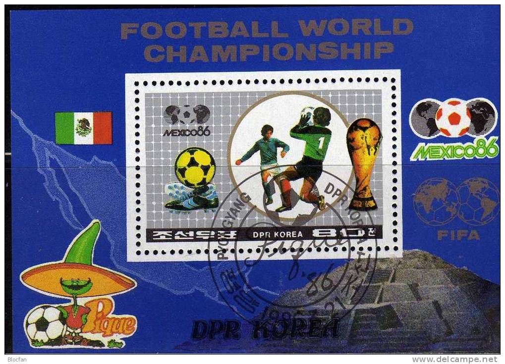 Gewinner Der Fussball WM 1986 Korea Block 213+221 O 4€ Aufdruck Schwarz Overprint Bloc Hb M/s Soccer Sheets Bf Corea Rar - 1986 – Mexico