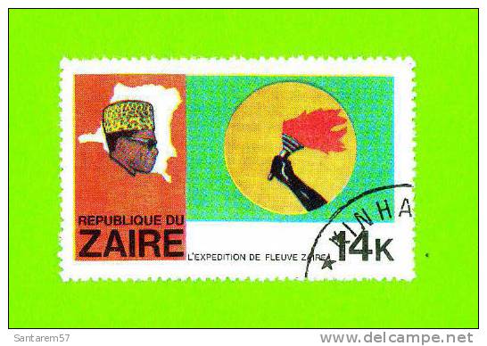 Timbre Oblitéré Used Mint Stamp Selo Carimbado République ZAIRE L´Expédition Du Fleuve Zaire 14K - Other & Unclassified