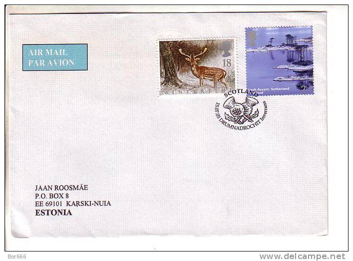 GOOD GB Postal Cover To ESTONIA 2003 - Good Stamped: Loch Assynt ; Deer - Covers & Documents