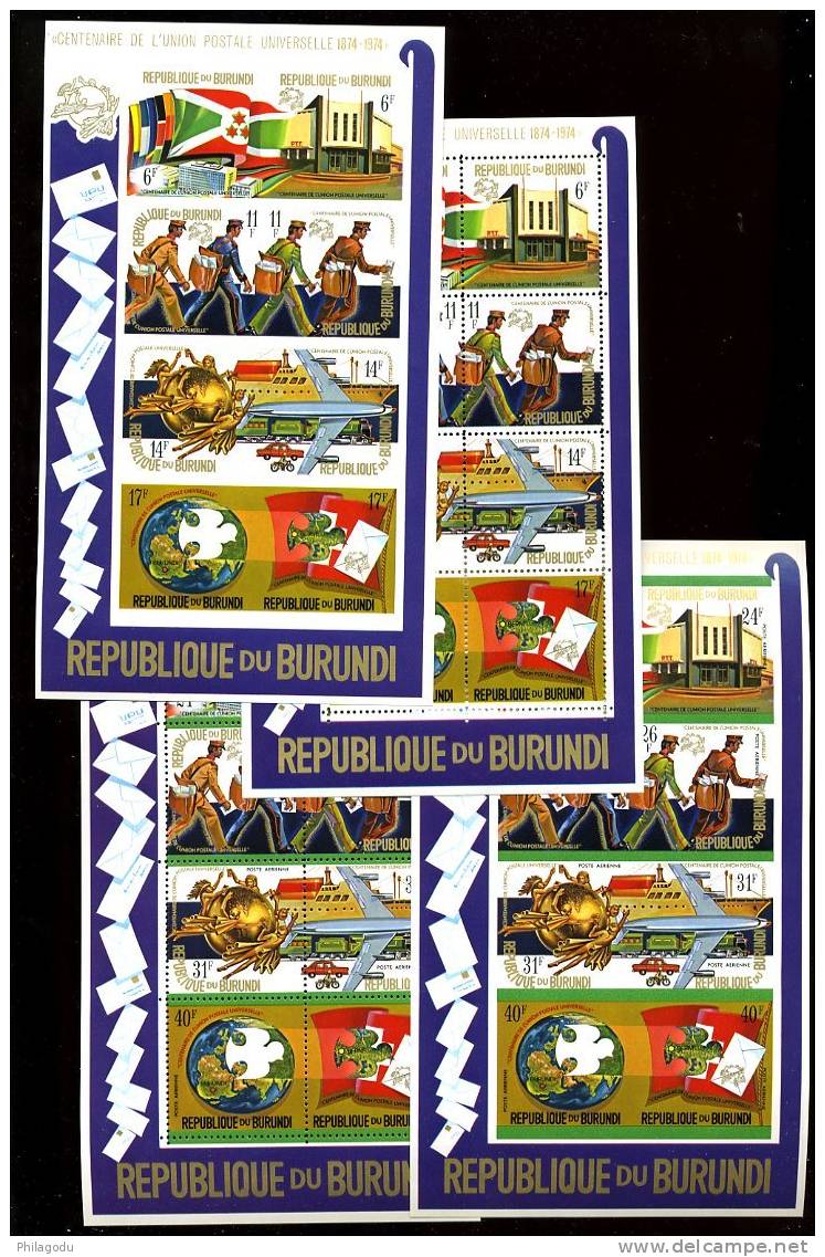 UPU 1974   Paire Séries 644/651 Blocs 77/78 D + Non Dentelés   Et Feuillet De Luxe  Cote 369 Euros - Unused Stamps