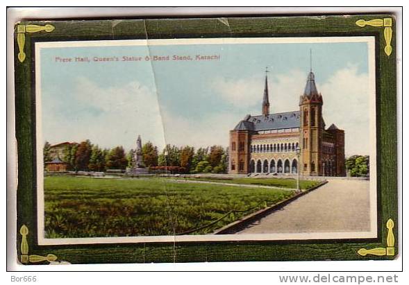 GOOD OLD PAKISTAN POSTCARD - Karachi - Frere Hall - Queens Statue & Band Stand - Pakistan