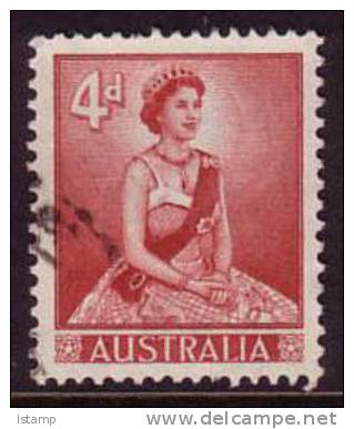 1959-1962 - Australian Queen Elizabeth II Definitive Issue 4d LAKE Stamp FU - Used Stamps