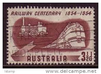 1954 - Australian Centenary Railways 3.5d LOCOMOTIVES Stamp FU - Used Stamps