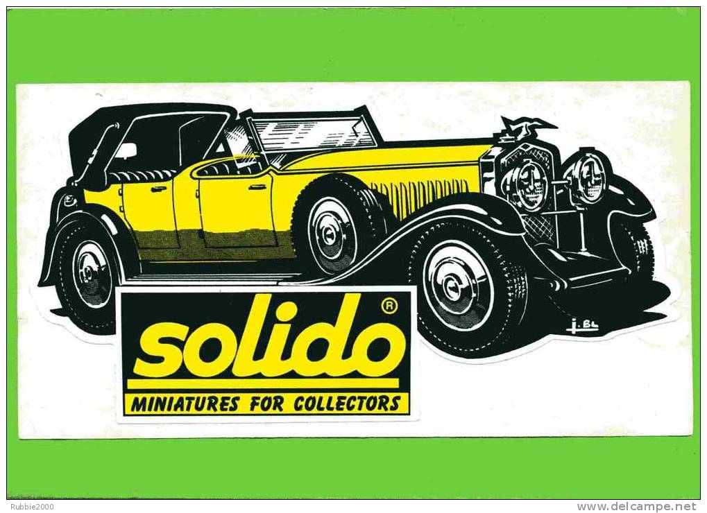 AUTOCOLLANT EN TRES BON ETAT SOLIDO MINIATURES FOR COLLECTORS - Publicitaires - Toutes Marques